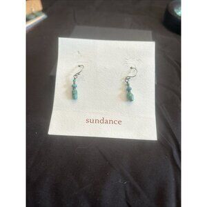 Artisan Silver Tone Turquoise Stone Drop Dangle Earrings